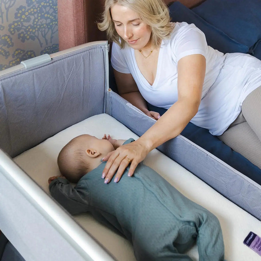 ClevaFoam® Support Baby Mattress Bedside Crib + Jersey Cotton Fitted Sheets for Bedside Crib 46 x 83 x 10 cm ClevaMama
