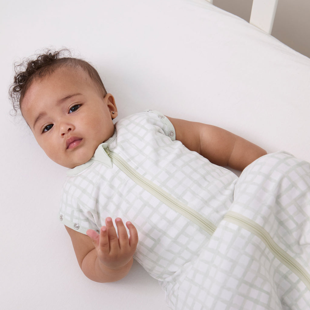 Gingham Australian Cotton ClevaSleep DreamSuit 0.2 Tog ClevaMama