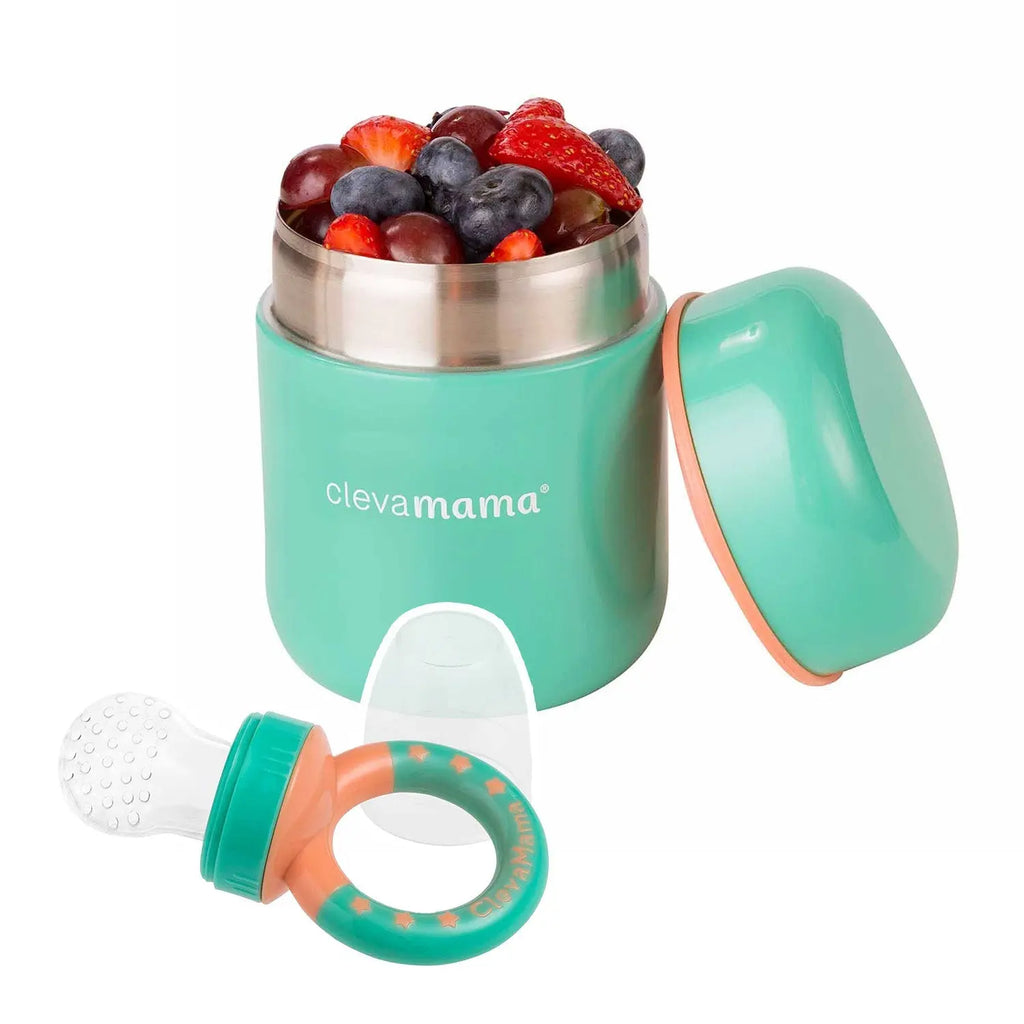 8 Hour Food Baby Flask + ClevaFeed™ Baby Food Fruit Feeder ClevaMama