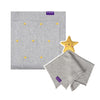 Knitted Pom Pom Baby Blanket + Shooting Star Organic Cotton Baby Comforter ClevaMama