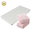 Waterproof Support Baby Mattress Cot & Cot Bed + Jersey Cotton Fitted Sheets One Size for Cot and Cot Bed 72 x 140 x 17 cm